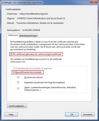 Certificaat gebruiken als basiscertificaat