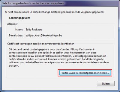 Vertrouwen in contactpersoon instellen